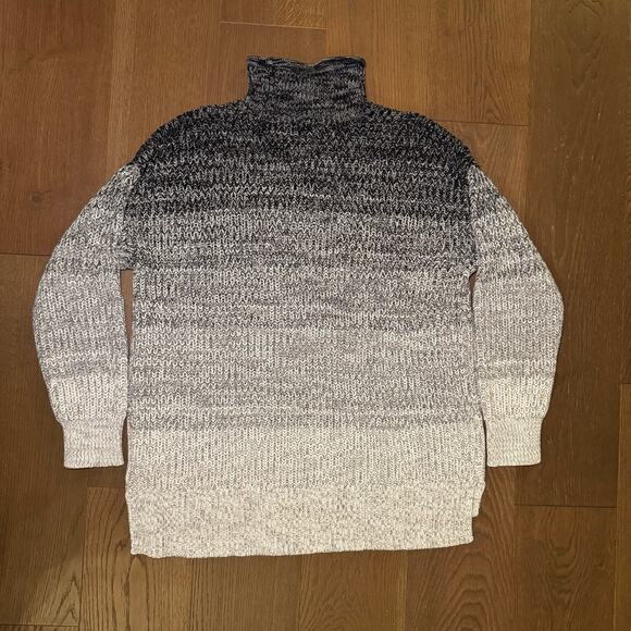 NWT Haven Well Within Black Gray Ombre Space Dye Mock Neck Sweater Women's XL - Picture 2 of 4